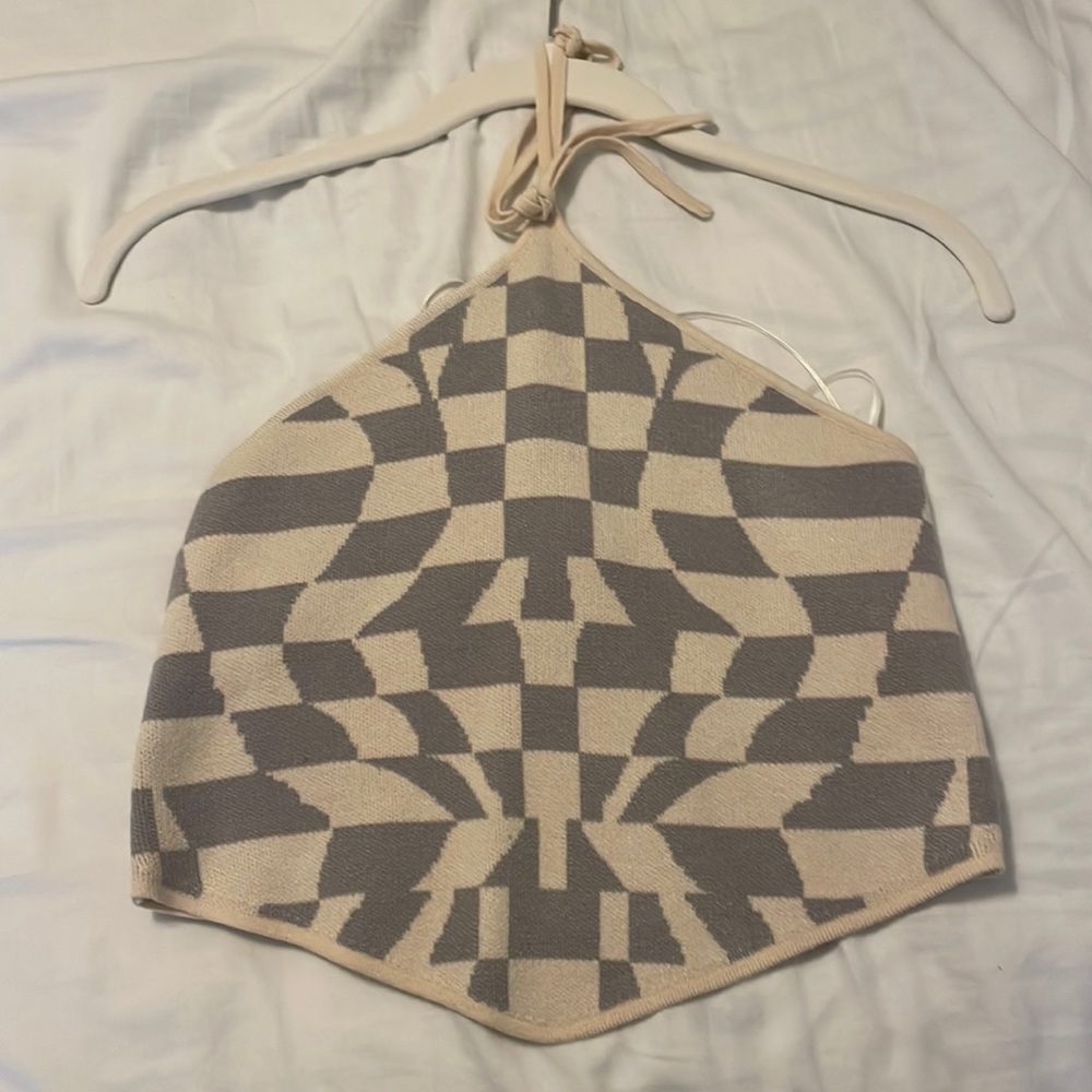 Crop Halter Top with Open Back